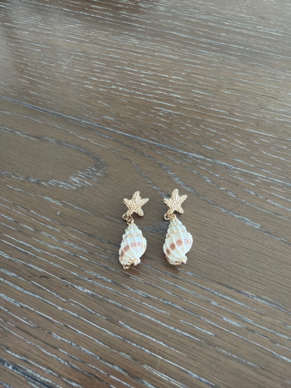 18K Gold Plated Conch Shell Drop Earrings